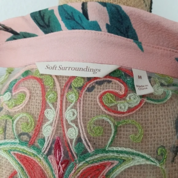 Soft Surroundings Chinoiserie Floral And Birds Maxi Dress - Picture 11 of 12